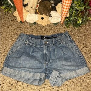 Blue Denim shorts-Hollister